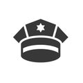 Police cap vector, police related solid icon