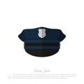 Police cap on white background. Icon of policeman hat Royalty Free Stock Photo