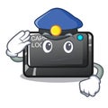 Police capslock button on a computer cartoon