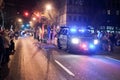 Police car and Boy Scout troop lead holiday parade in Oregon