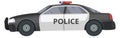 Police car cartoon icon. Patrol auto side view Royalty Free Stock Photo
