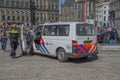 Police Car At The Dam Square At Amsterdam The Netherlands