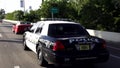 Police car driving on a street Miami Beach police USA cityscapes