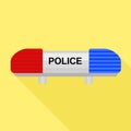 Police car flasher icon, flat style Royalty Free Stock Photo