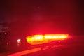 Police car flashing lights in the night selective focus Royalty Free Stock Photo