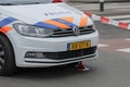 Police Car In Front Of Ducktape At Amsterdam The Netherlands 24-1-2023 Royalty Free Stock Photo