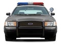 Police car front view. Royalty Free Stock Photo