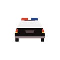 Police car icon back view in flat style for UI UX design. Vector Royalty Free Stock Photo