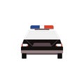 Police car icon front view in flat style for UI UX design. Vector Royalty Free Stock Photo