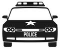 Police car icon. Patrol auto front view