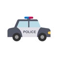 Police car icon, side view, isolated on white background Royalty Free Stock Photo