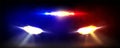 Police car light bar and headlights Royalty Free Stock Photo