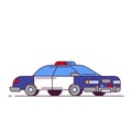 Police car line style vector Royalty Free Stock Photo