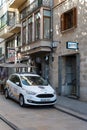 Police car of the local council of Soller parked on the street, Ford C-Max minivan Royalty Free Stock Photo