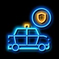 Police Car Machine neon glow icon illustration Royalty Free Stock Photo