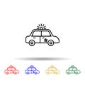 Police car multi color style icon. Simple thin line, outline vector of law and justice icons for ui and ux, website or mobile Royalty Free Stock Photo