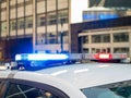 Police car responds to an emergency Royalty Free Stock Photo