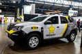 Police car. Sheriff`s car at the international exhibition ARMS AND SECURITY - 2021. Kiev. Ukraine - June 18, 2021