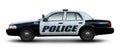 Police car side view. Royalty Free Stock Photo