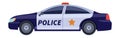 Police car side view. Patrol auto icon Royalty Free Stock Photo