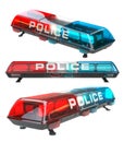 Police car siren emergency light isolated on white background Royalty Free Stock Photo
