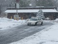 Police Car During Snow Royalty Free Stock Photo