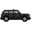 Police car suv type - Pixel style design. Vector illustration.