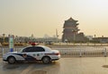 Police Car by Tiananmen Square, Beijing, China Royalty Free Stock Photo