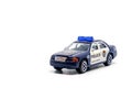 Police car toy model on white background Royalty Free Stock Photo