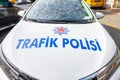Police car from the turkish police Trafik Polisi Royalty Free Stock Photo