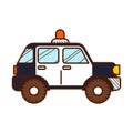 Police car on white background. Vector