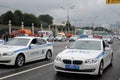 Police cars at First Moscow Parade of City Transport Royalty Free Stock Photo