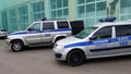 Police cars in the Russian capital.