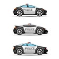 Police cars on a white background.