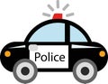 Police cartoon auto car black color