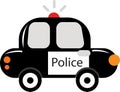 Police cartoon auto car black color