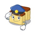 Police castella cake isolated in the cartoon