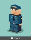 Police character illustration.