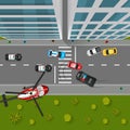 Police Chase Top View Illustration