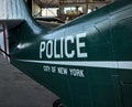 police city of new york sign on the side of vintage antique airplane body Royalty Free Stock Photo