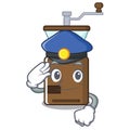 Police coffee grinder isolated in the mascot