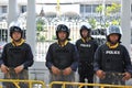 Police Commandos Stand Guard at Thai Parliament