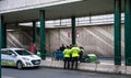 Police watch smoking ban on railway station, Prague, Czech Republic, 24. November 2017