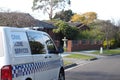 Police crime scene services van in an suburban area of Glen Waverley in Melbourne east