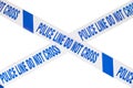 Police crime scene tape cross and white copy space Royalty Free Stock Photo