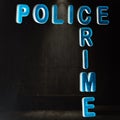 police crime text written on hall abstract background Royalty Free Stock Photo