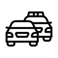 Police And Criminal Car Icon Outline Illustration Royalty Free Stock Photo