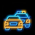 Police And Criminal Car neon glow icon illustration Royalty Free Stock Photo