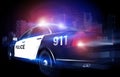 Police Cruiser in Rush Royalty Free Stock Photo