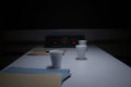 Police Custody Interview Room with Coffee Cups Royalty Free Stock Photo